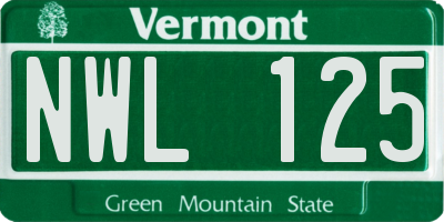 VT license plate NWL125