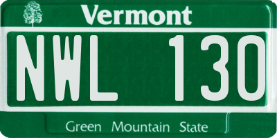 VT license plate NWL130