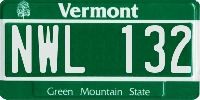 VT license plate NWL132