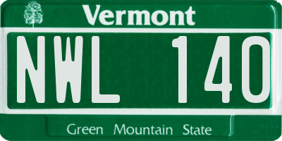VT license plate NWL140