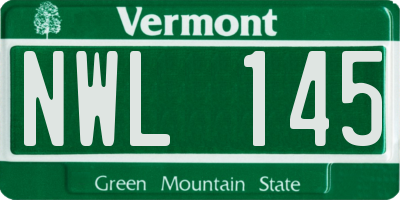 VT license plate NWL145