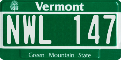 VT license plate NWL147