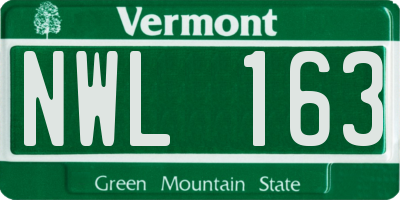 VT license plate NWL163