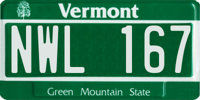 VT license plate NWL167