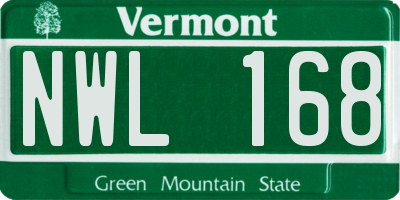 VT license plate NWL168