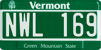 VT license plate NWL169