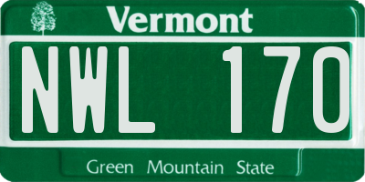 VT license plate NWL170