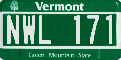 VT license plate NWL171