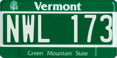 VT license plate NWL173