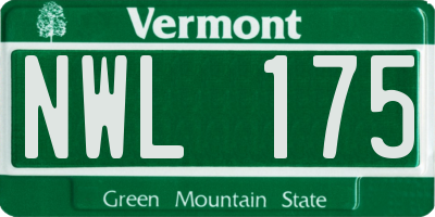 VT license plate NWL175