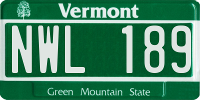 VT license plate NWL189