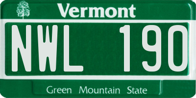 VT license plate NWL190