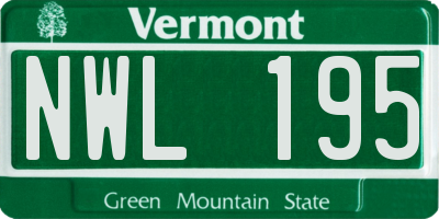 VT license plate NWL195