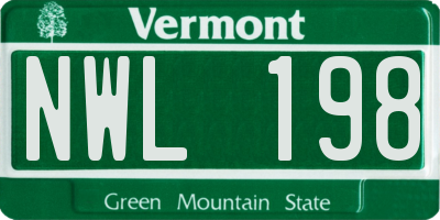 VT license plate NWL198