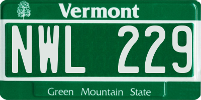 VT license plate NWL229