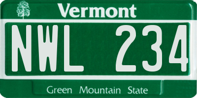 VT license plate NWL234