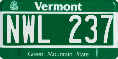 VT license plate NWL237