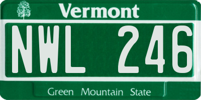 VT license plate NWL246