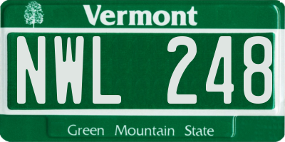 VT license plate NWL248