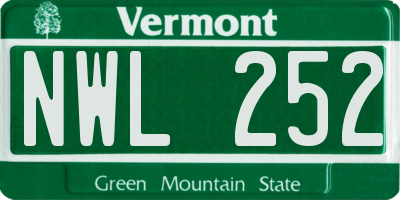 VT license plate NWL252