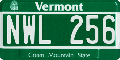 VT license plate NWL256
