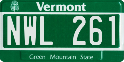 VT license plate NWL261