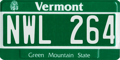 VT license plate NWL264