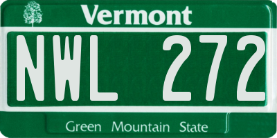 VT license plate NWL272