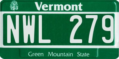 VT license plate NWL279