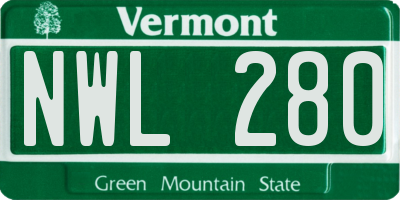 VT license plate NWL280