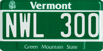 VT license plate NWL300