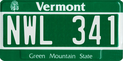 VT license plate NWL341