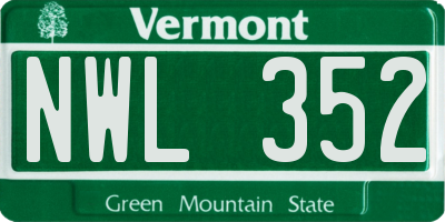 VT license plate NWL352