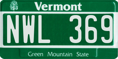 VT license plate NWL369