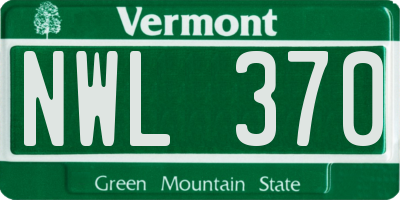 VT license plate NWL370