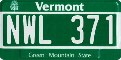 VT license plate NWL371