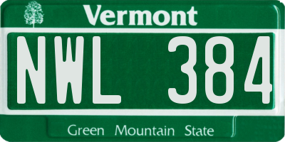 VT license plate NWL384