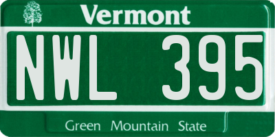 VT license plate NWL395