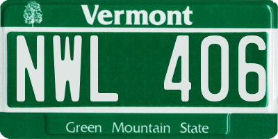 VT license plate NWL406