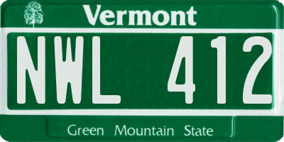 VT license plate NWL412