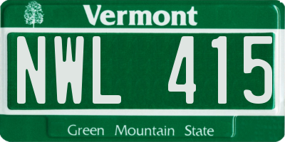 VT license plate NWL415