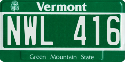 VT license plate NWL416