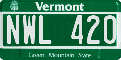 VT license plate NWL420