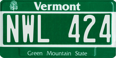 VT license plate NWL424