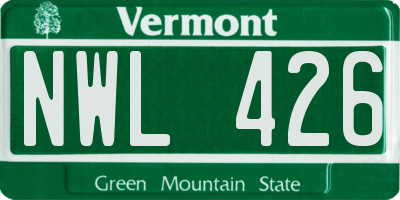 VT license plate NWL426