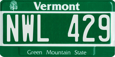 VT license plate NWL429