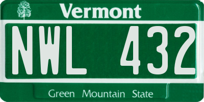 VT license plate NWL432