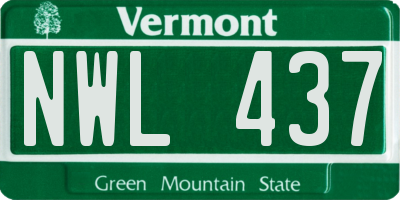 VT license plate NWL437