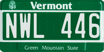 VT license plate NWL446