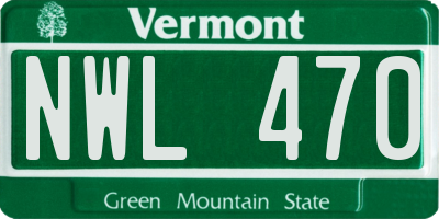 VT license plate NWL470